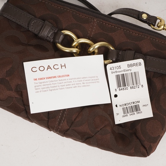 NWT $98 Coach Brooke Op Art Brown/Ebony Wristlet 43105 BBREB - Picture 11 of 12